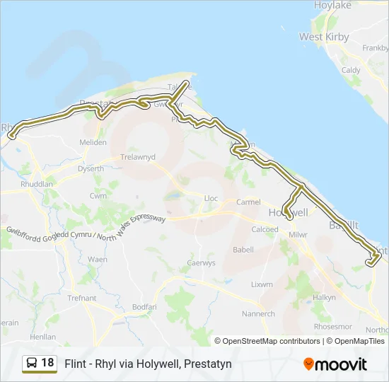 18 Bus Line Map