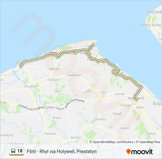 18 Bus Line Map