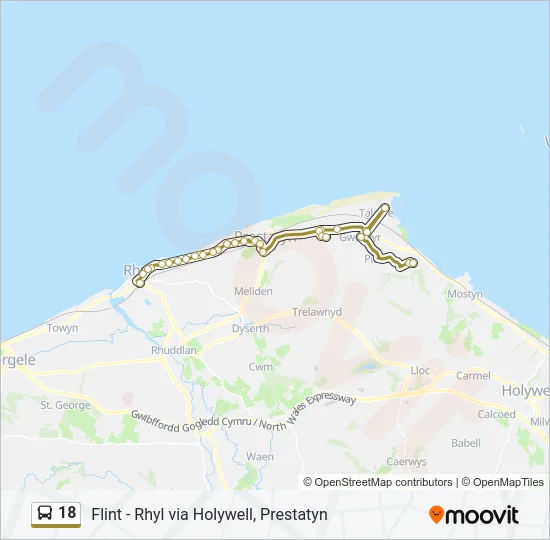 18 Bus Line Map
