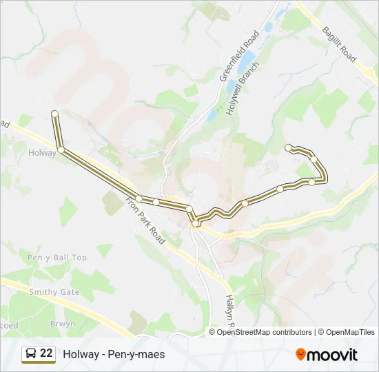 22 Bus Line Map
