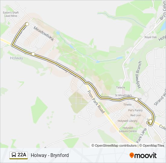 22A bus Line Map