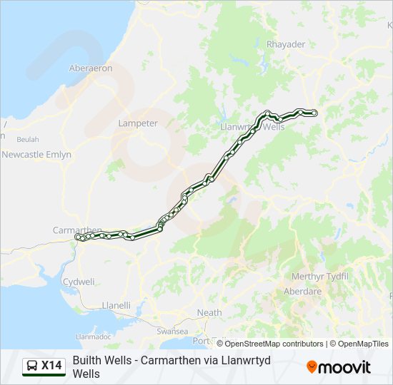 X14 Bus Line Map