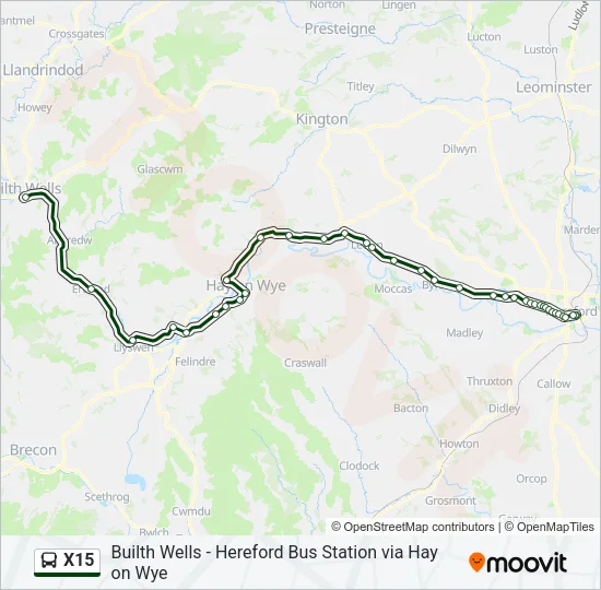 X15 Bus Line Map