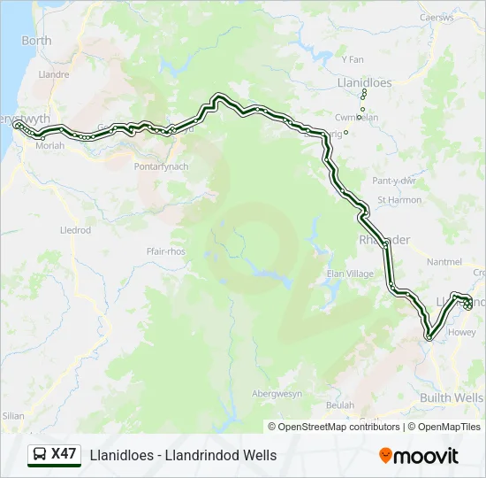 X47 Bus Line Map