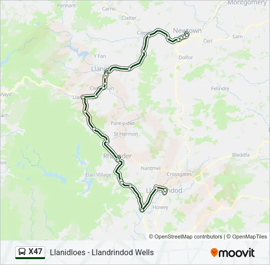 X47 Bus Line Map