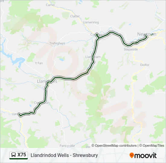 X75 Bus Line Map