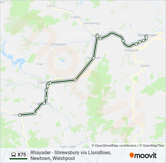 X75 bus Line Map