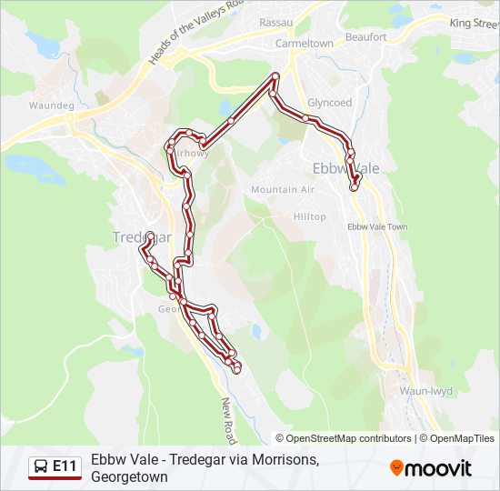 E11 Bus Line Map