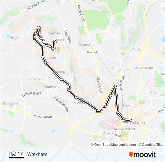 17 bus Line Map