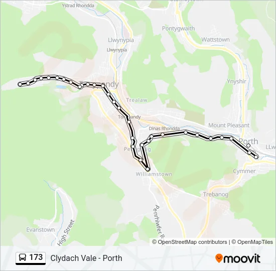 173 Bus Line Map