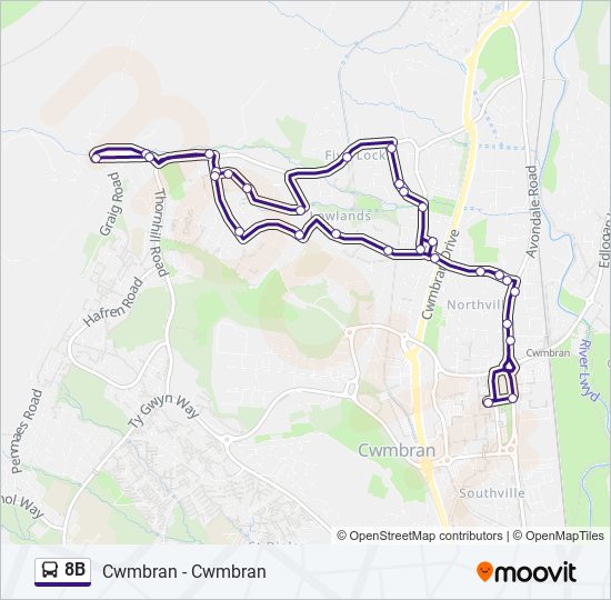 8B bus Line Map