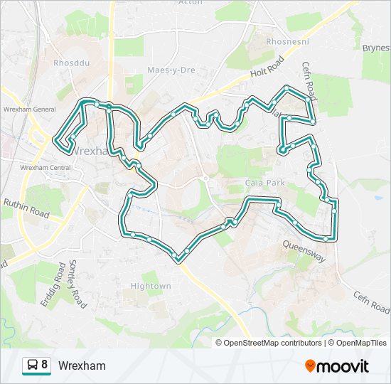 8 Route: Schedules, Stops & Maps - Wrexham (Updated)