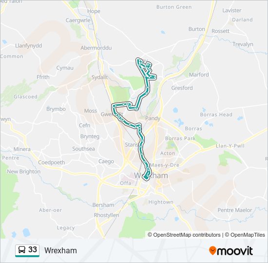 33 bus Line Map