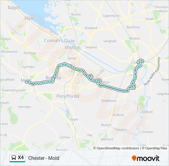 X4 bus Line Map