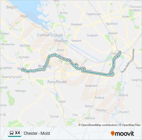 X4 bus Line Map