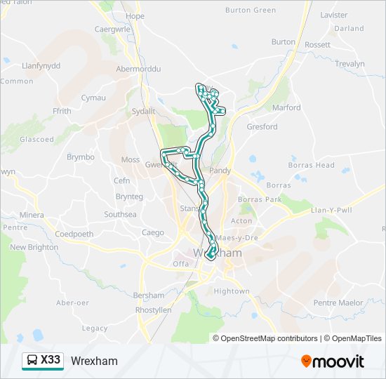 x33-route-schedules-stops-maps-wrexham-updated