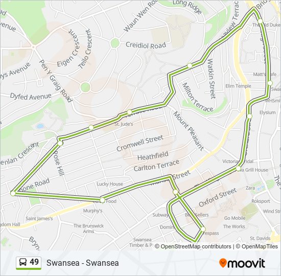 49 bus Line Map