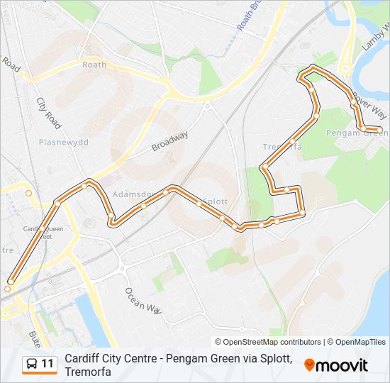 11 bus Line Map