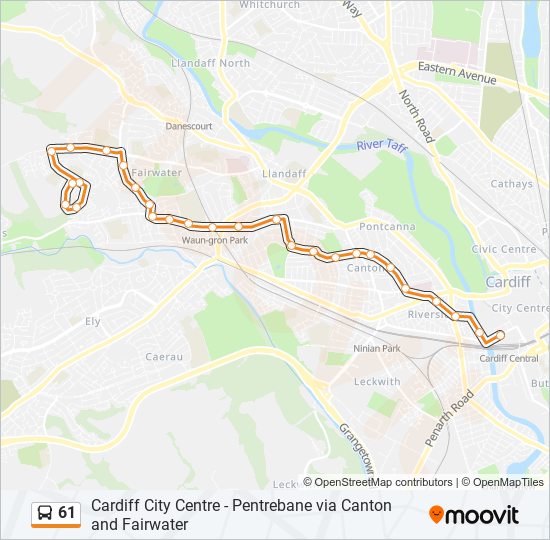 61 bus Line Map