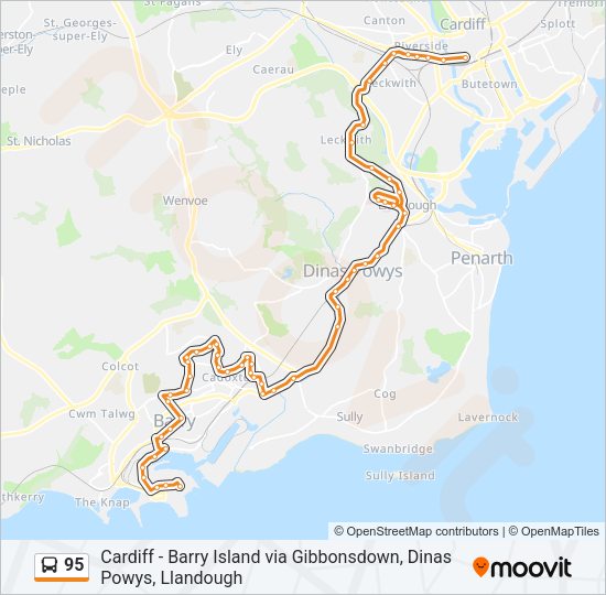 95 bus Line Map