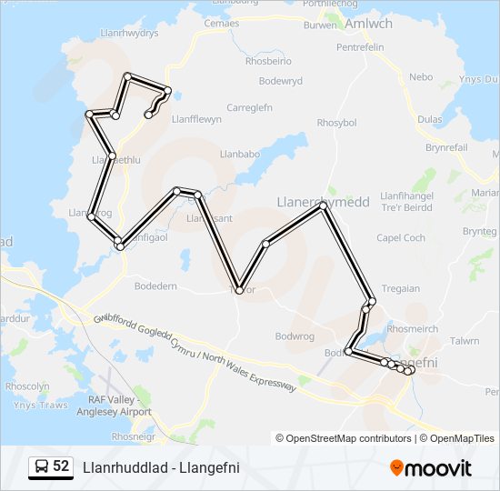 52 bus Line Map