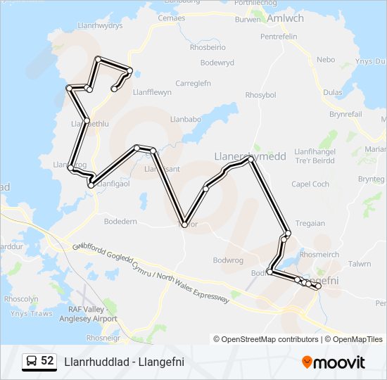 52 Bus Line Map