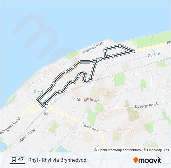 47 bus Line Map