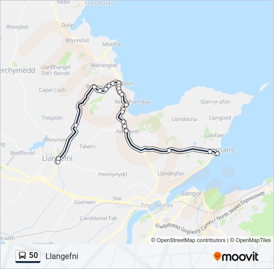 50 Bus Line Map