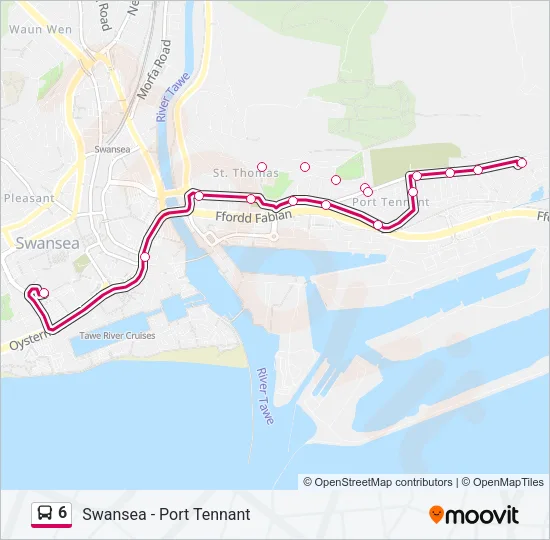 6 Bus Line Map