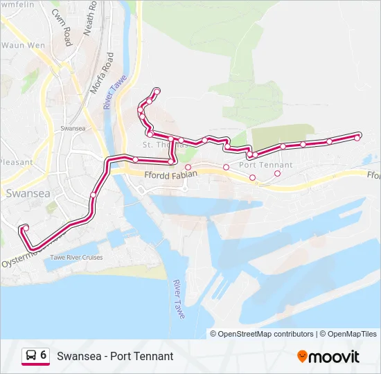 6 Bus Line Map