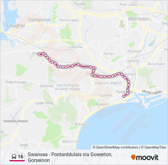 16 Route Schedules Stops And Maps Gowerton Updated