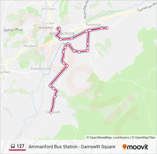 127 Route: Schedules, Stops & Maps - Ammanford (Updated)