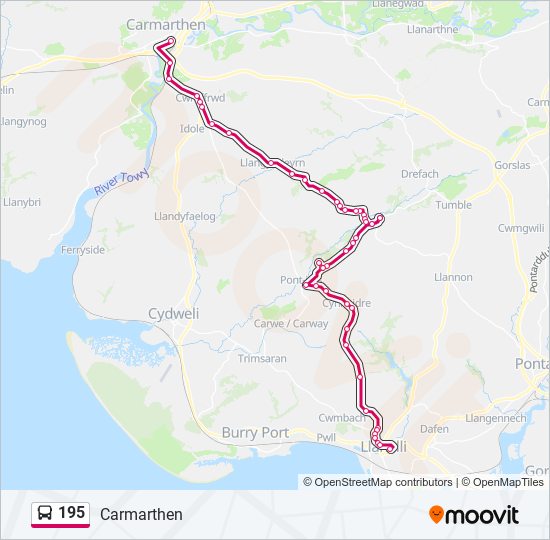 195 Route: Schedules, Stops & Maps - Carmarthen (Updated)