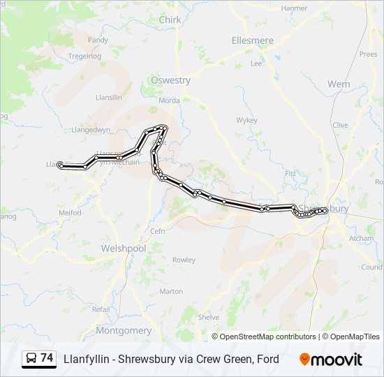 74 bus Line Map