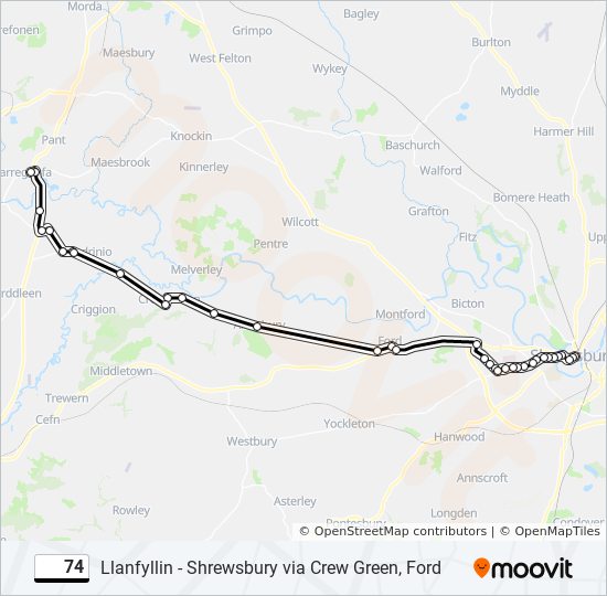 74 bus Line Map