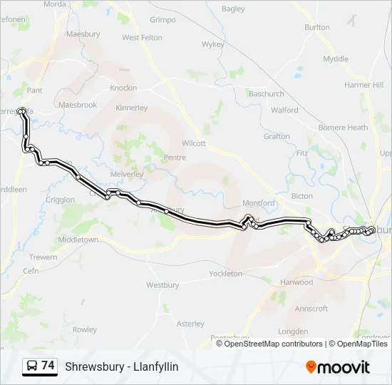 74 Bus Line Map