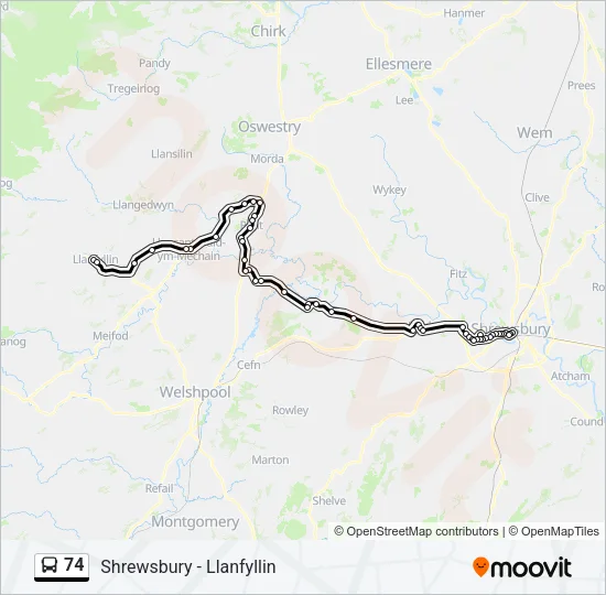 74 Bus Line Map