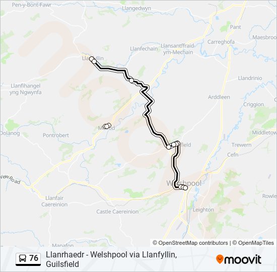 76 bus Line Map