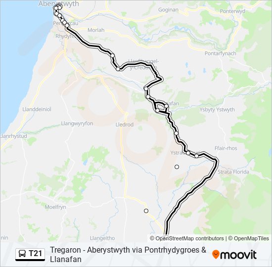 T21 bus Line Map