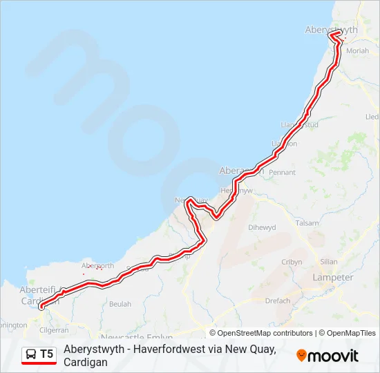 T5 Bus Line Map