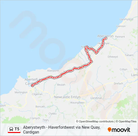 T5 Bus Line Map