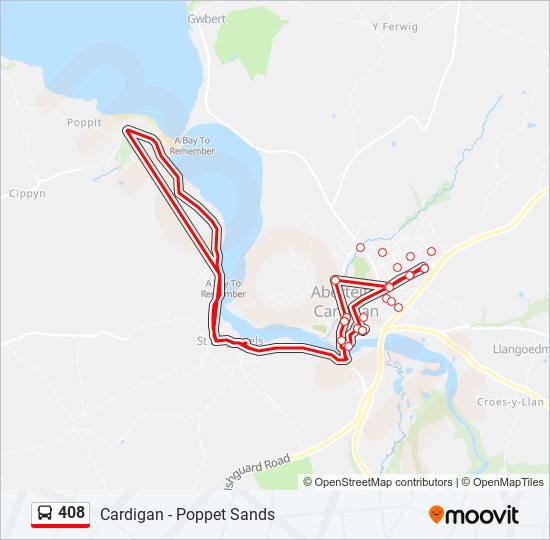 408 Route Schedules, Stops & Maps Cardigan (Updated)