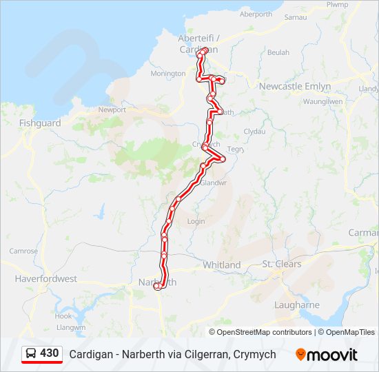 430 Bus Line Map