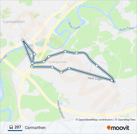 207 bus Line Map