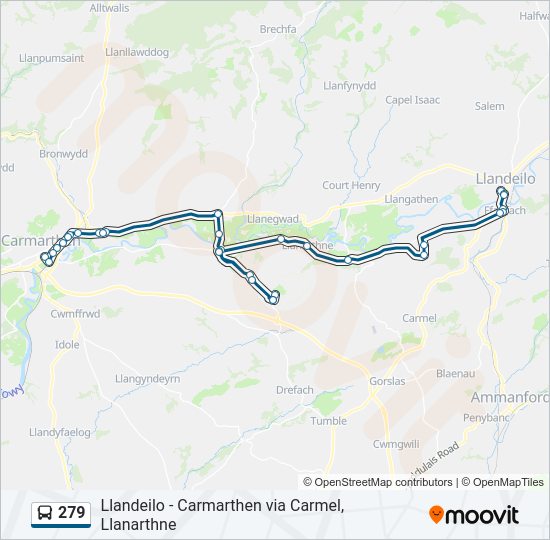 279 bus Line Map