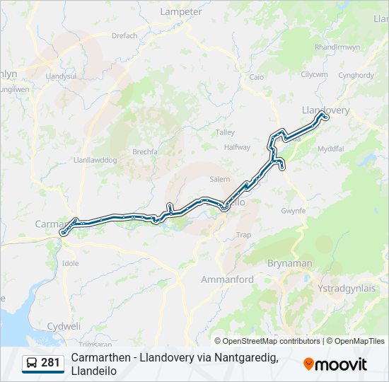 281 Bus Line Map