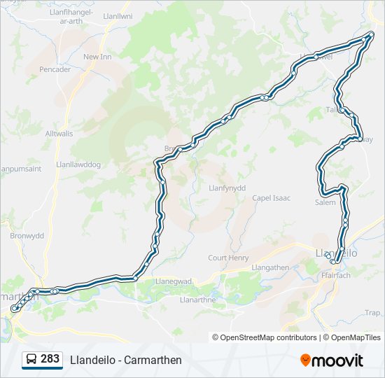 283 bus Line Map