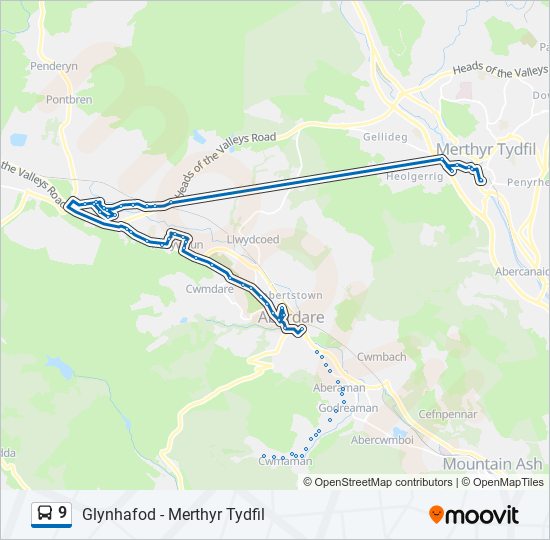 9 bus Line Map