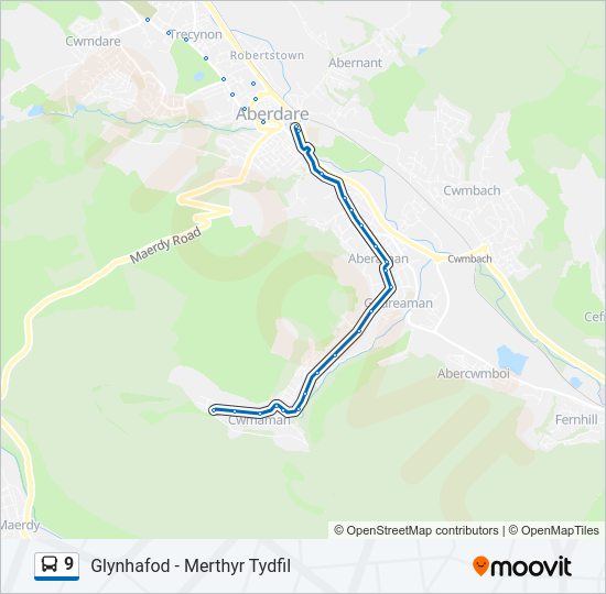 9 bus Line Map