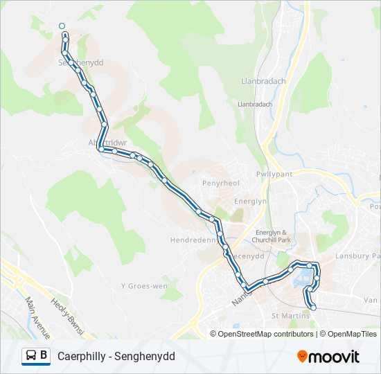 B Route: Schedules, Stops & Maps - Senghenydd (Updated)